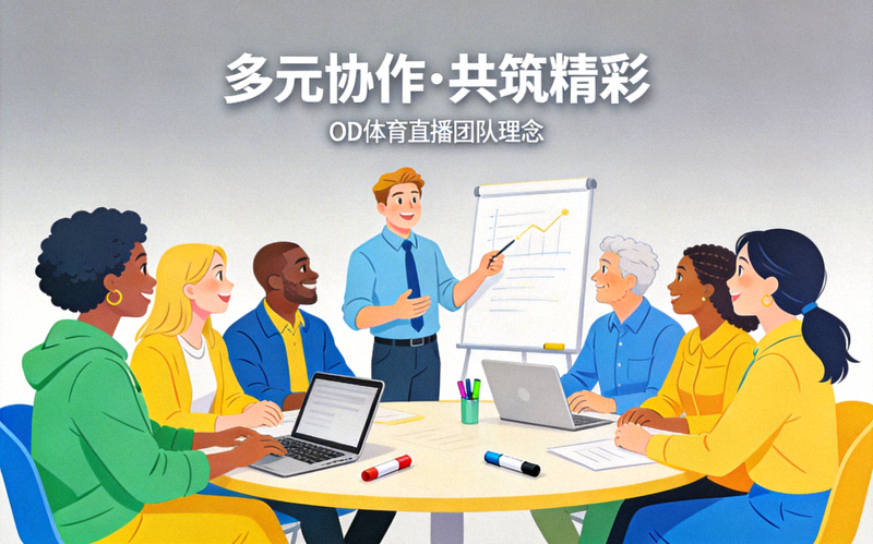 关于OD体育直播的团队理念展示 - 多样化的团队成员在讨论